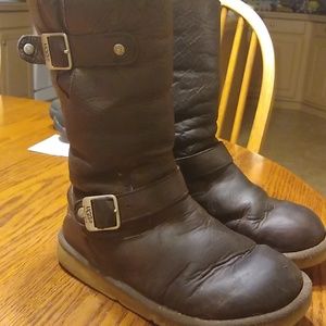 Leather buckled uggs